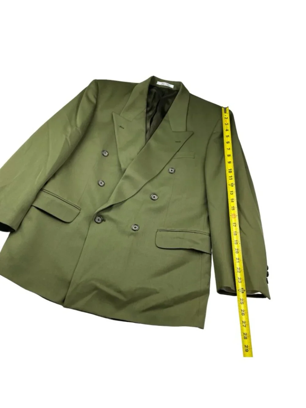 VTG Bugatchi x Michael Jordan Men's Double Breasted Blazer Olive Green • 42R US